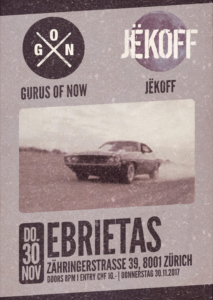 Gurus of Now und Jëkoff live im Ebrietas- 30.11.2017
