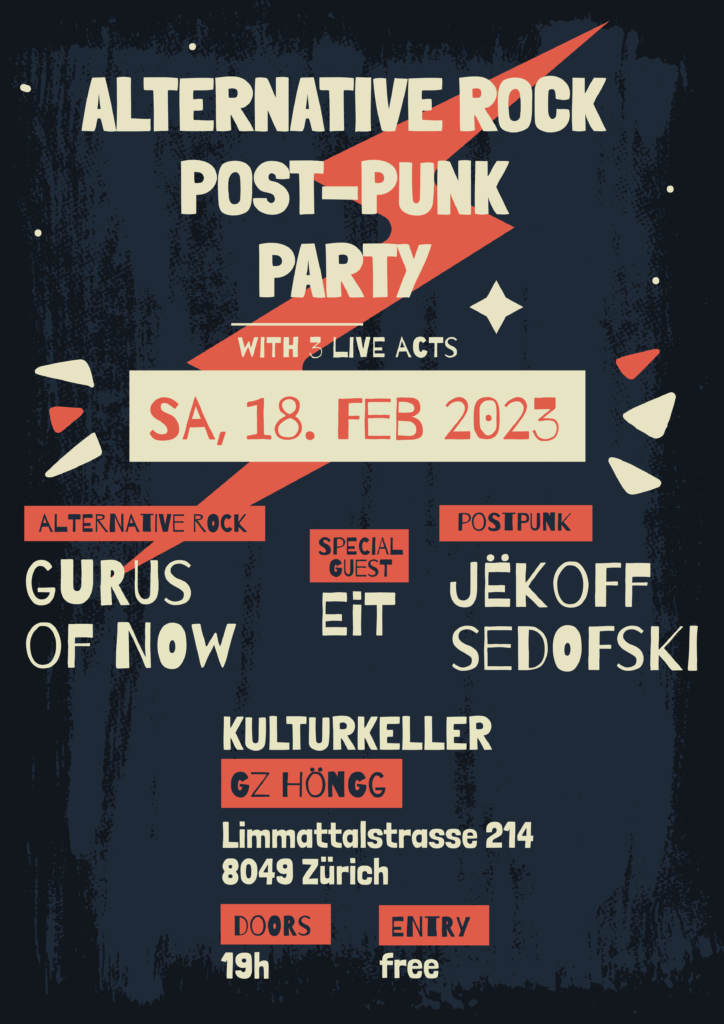 Gurus of Now Jëkoff Eit - Concert Flyer 18.2.2023